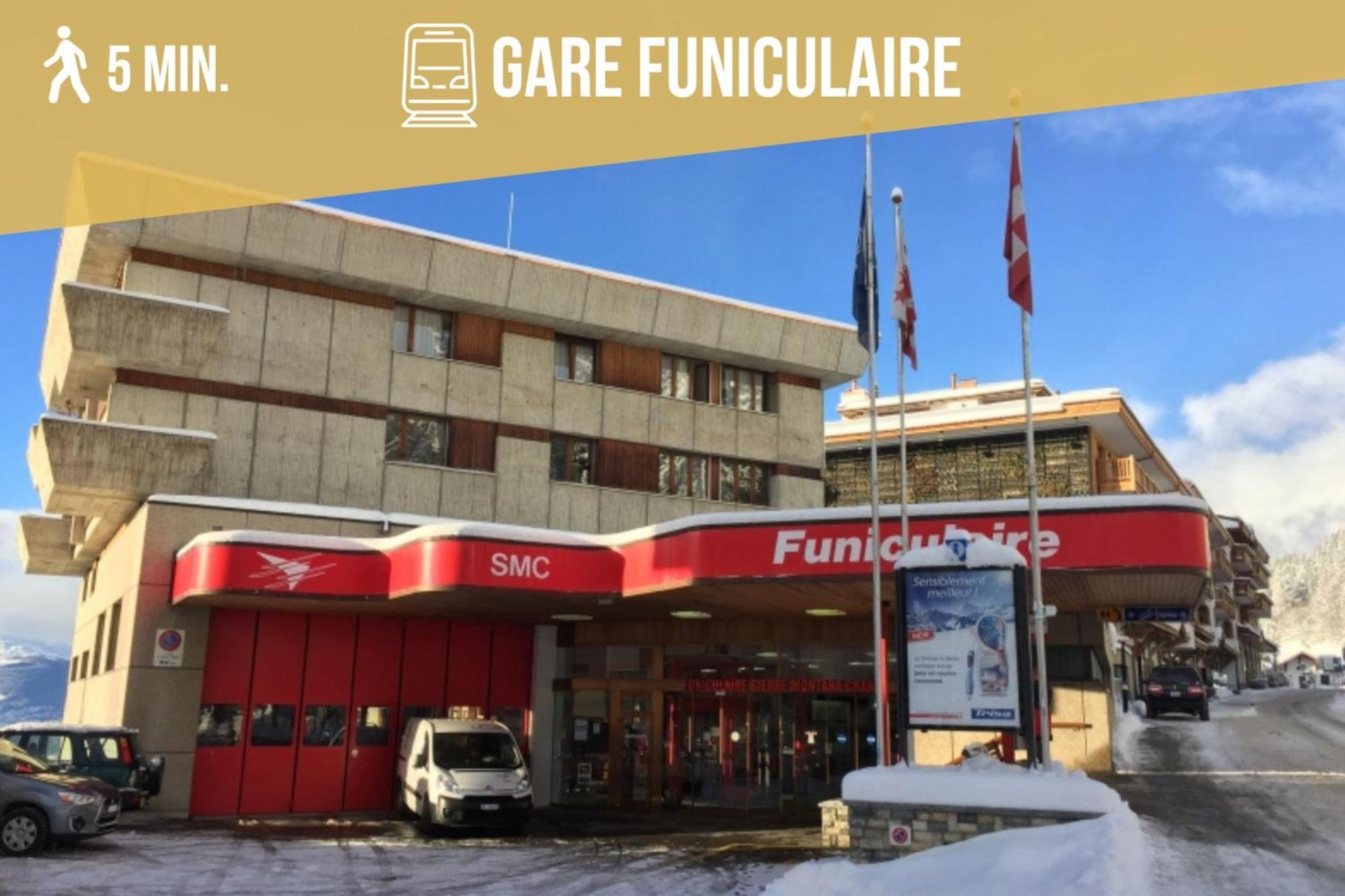 Balcon - Proche télécabines - Hypercentre - Parking Crans-Montana Exterior foto